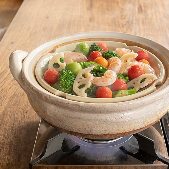 楽天市場】【公式】 ヘルシー蒸し鍋 白 大 3200ml 長谷園 土鍋 9号