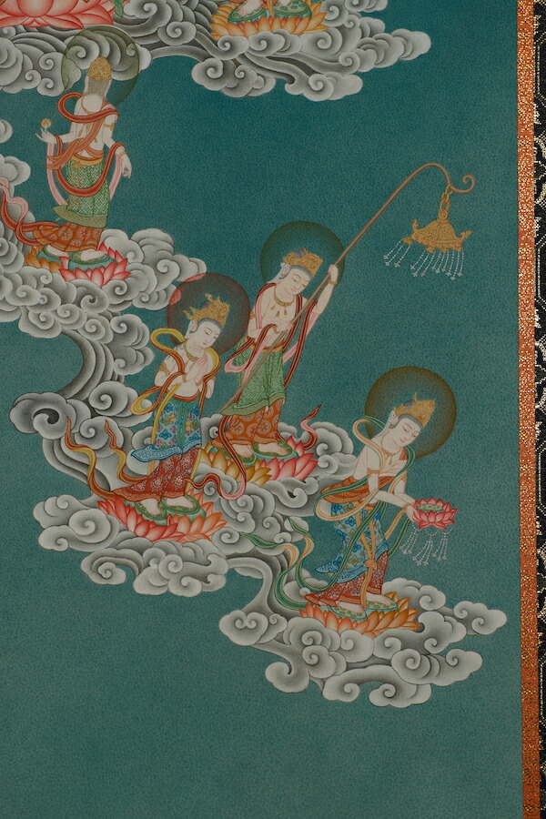楽天市場】阿弥陀来迎図 仏画掛け軸（半切サイズ） : 仏像仏画チベット
