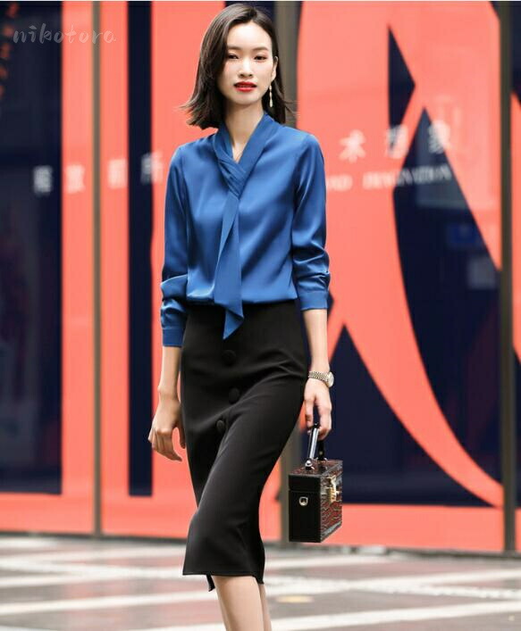 楽天市場】シフォンシャツ ブラウス レディース 長袖 ボディシャツ