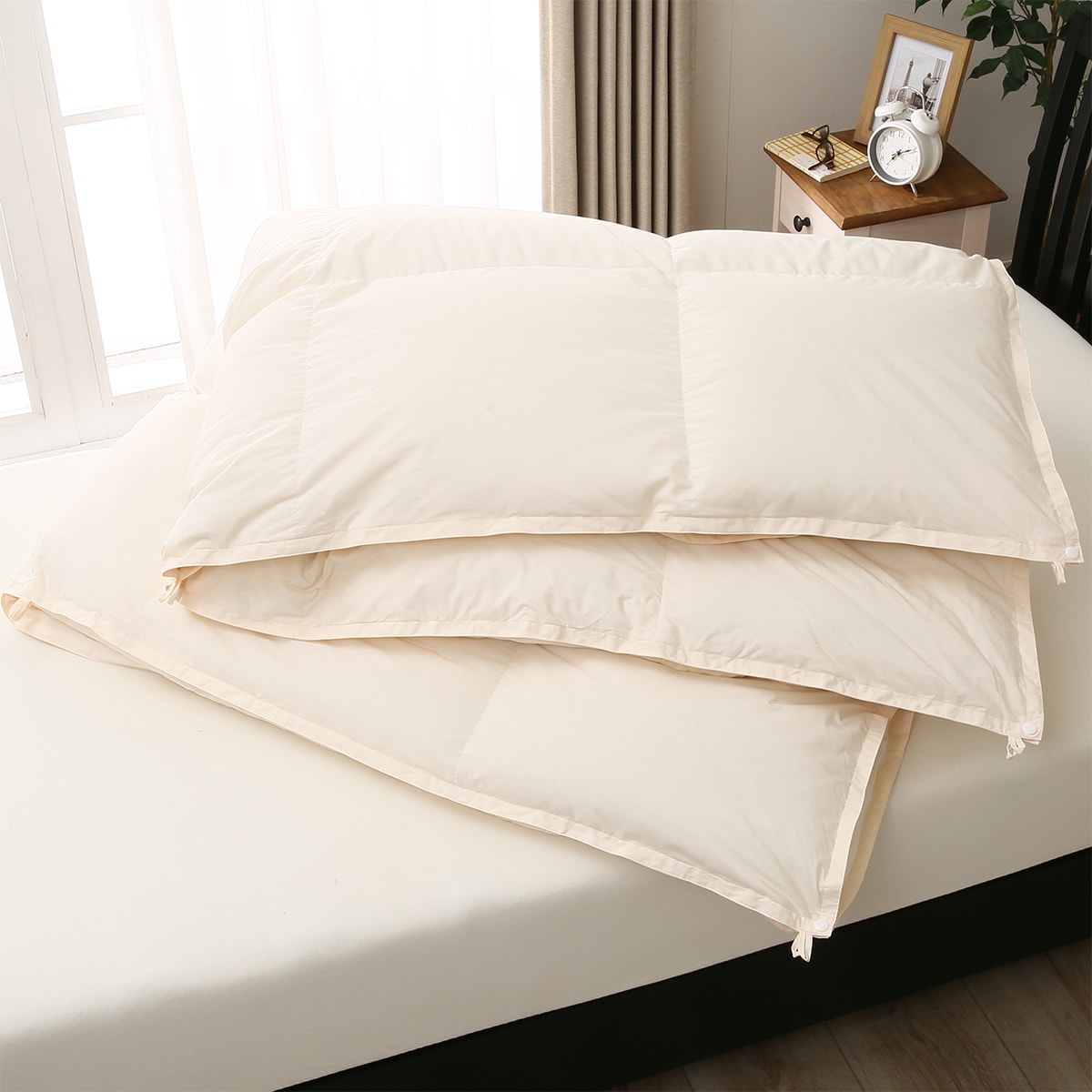 楽天市場】日本製 ホワイトダックダウン90%+50% 羽毛布団 2枚合わせ