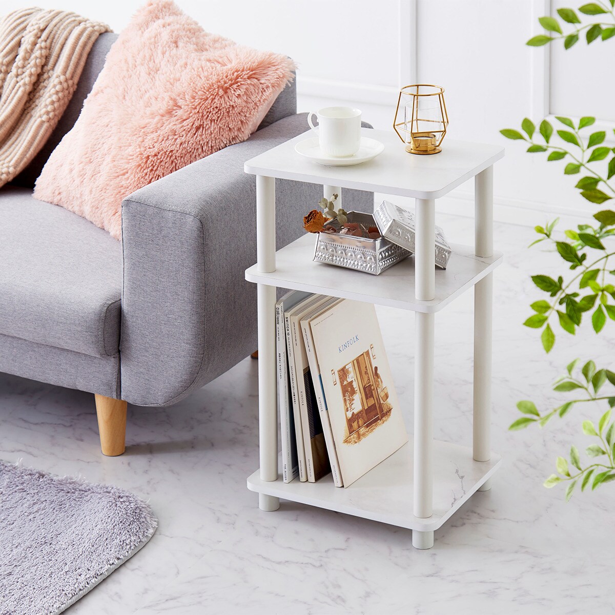 楽天市場】サイドテーブル(大理石柄 ホワイト) ニトリ 【玄関先迄納品