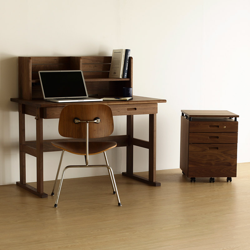 楽天市場】デスク 110cm 奥行70cm ウォールナット 学習机 勉強机 学習