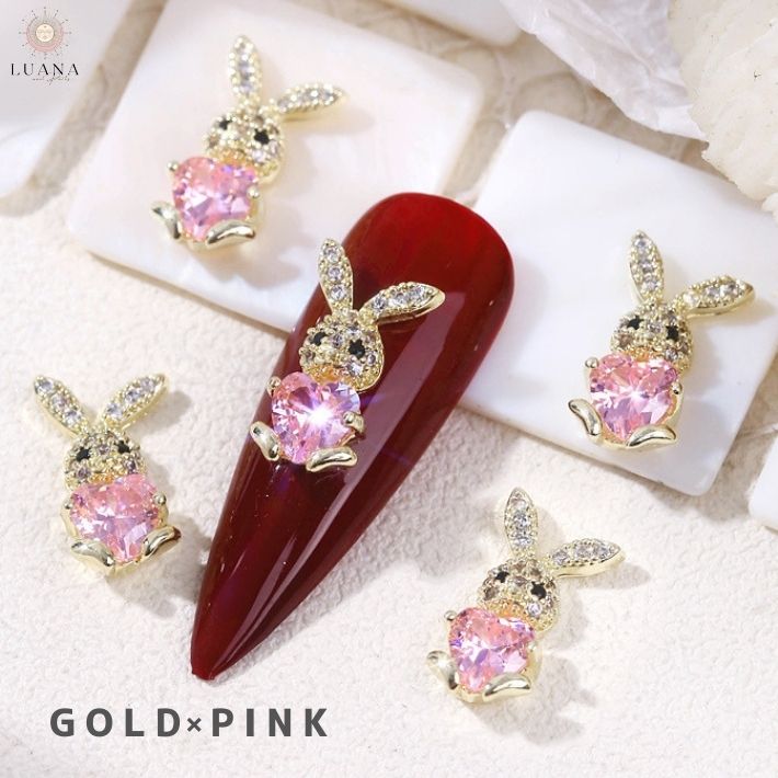 楽天市場】ポイント5倍ネイルパーツ うさぎ ハート 2個 ラビット