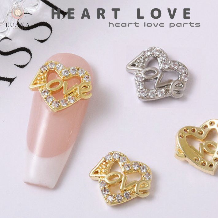 楽天市場】ポイント5倍ネイルパーツ ハート LOVE 2個 ゴールド
