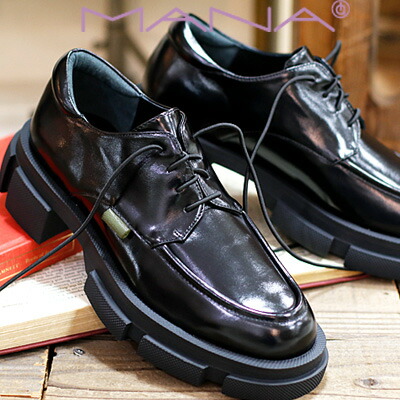 MANA 厚底レースアップ・シューズ【24cm・38】