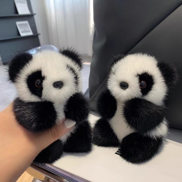 楽天市場】リアルファー パンダ ファーチャーム 12cm 15cm バッグ