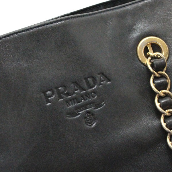 楽天市場】プラダ PRADA ロゴ型押し チェーンショルダーバッグ レザー