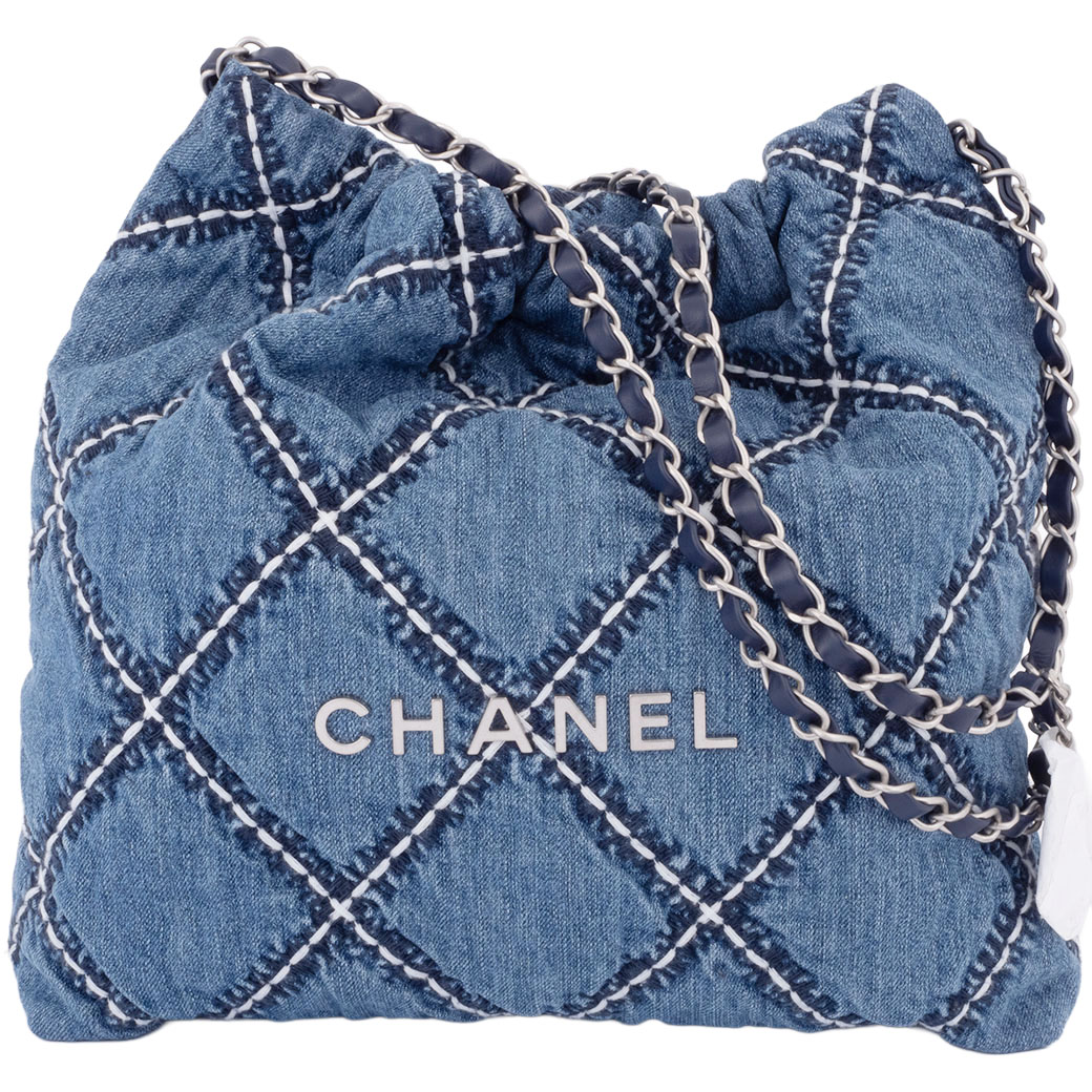 楽天市場】シャネル CHANEL22 スモール ハンドバッグ ブルー AS3260