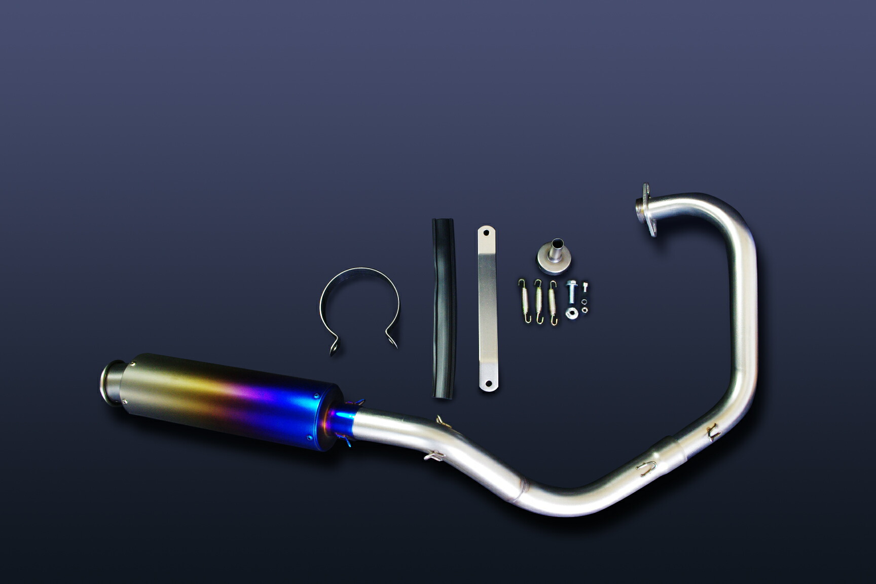 楽天市場】エイプ50 エイプ100 フルエキマフラー チタンブルー