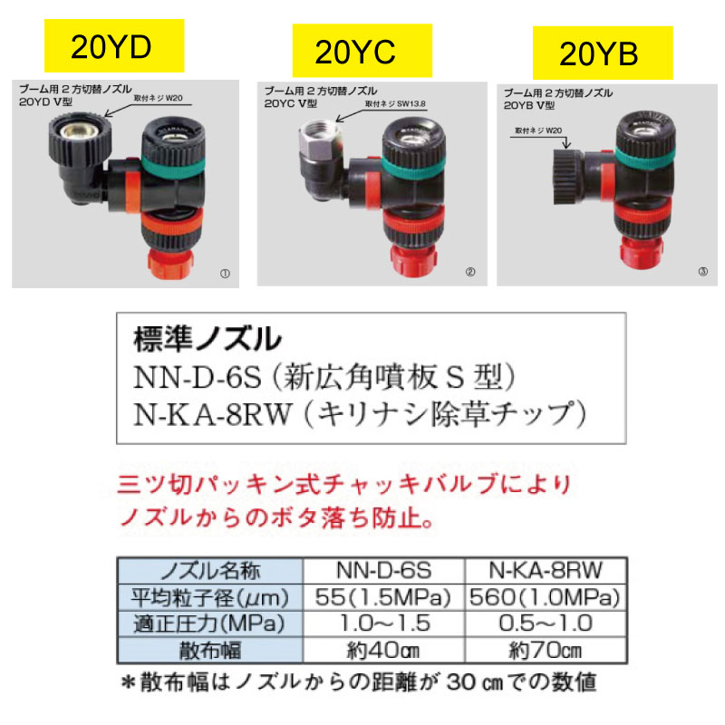 楽天市場】ヤマホ工業 ブーム用 2方切替ノズル V型 : 農園芸とギフトの