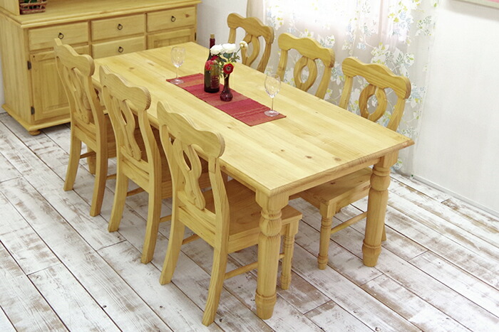 楽天市場】無垢材 ナチュラルカントリー ダイニング7点セット パイン材