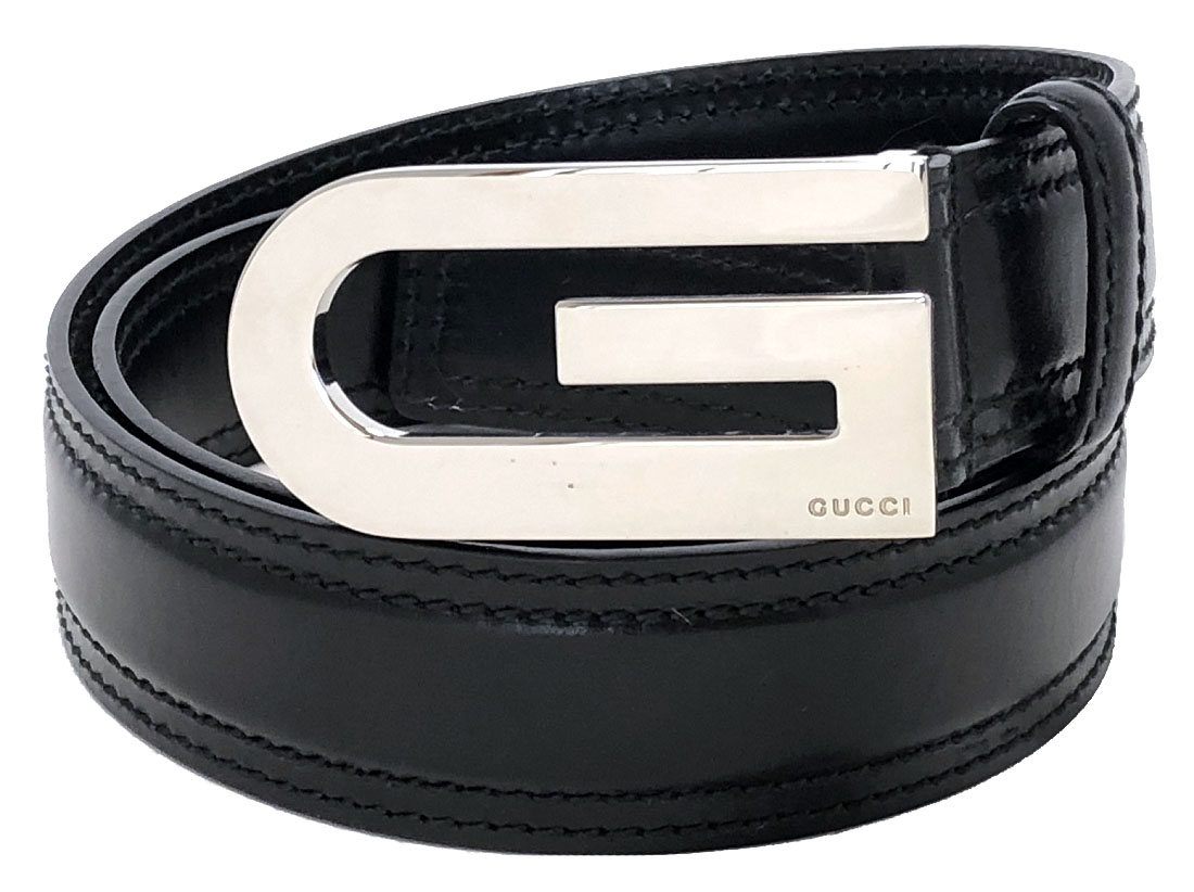楽天市場】グッチ ベルト ブラック 90cm 黒 レザー 本革 メンズ G