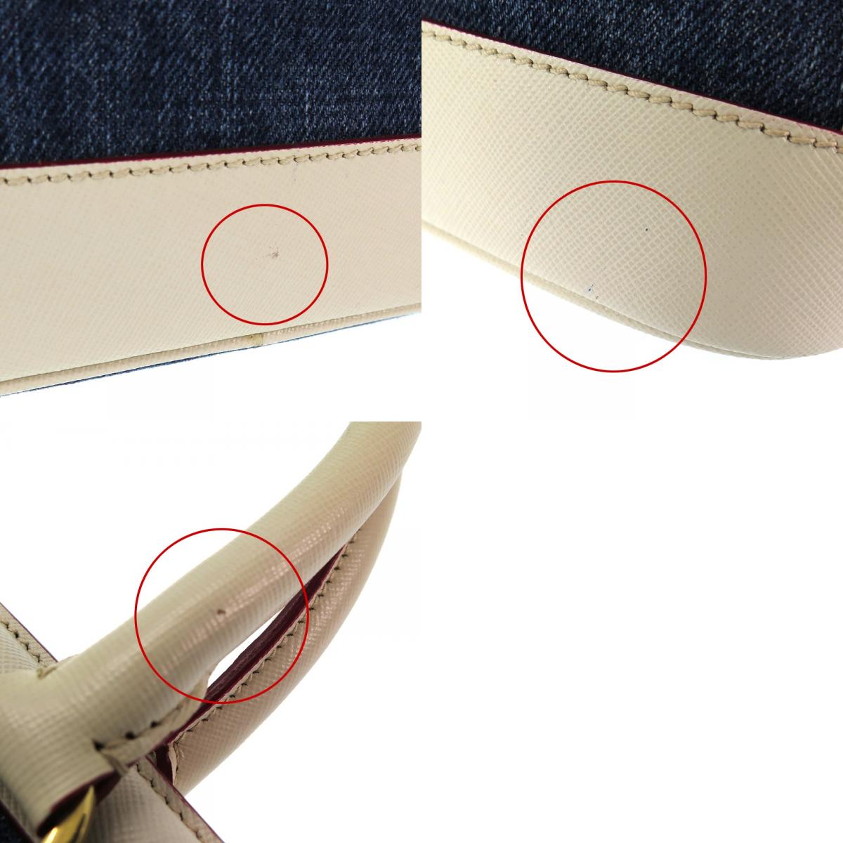 楽天市場】【中古】 プラダ デニム×サフィアーノ BN2441 ハンドバッグ