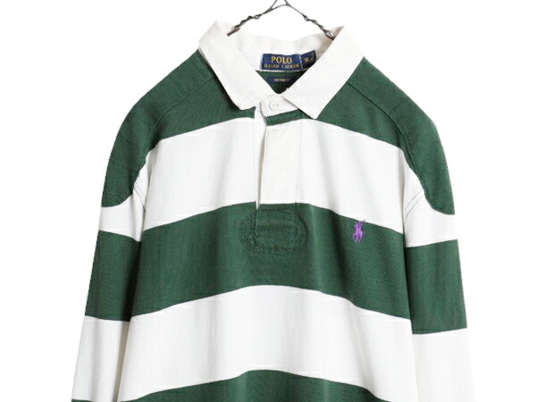楽天市場】ポロ ラルフローレン ワイド ボーダー 長袖 ラガー シャツ