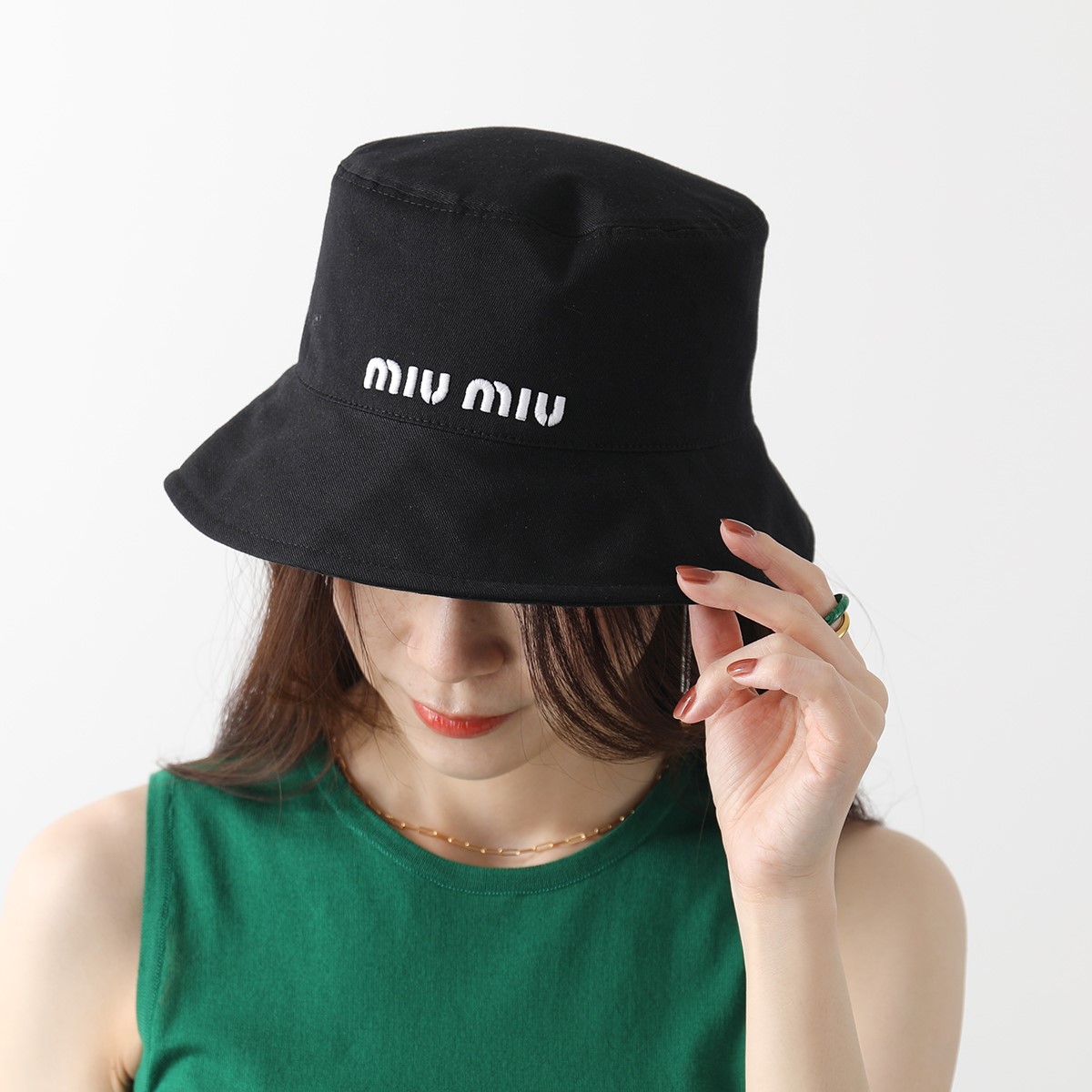 楽天市場】MIUMIU ミュウミュウ バケットハット 5HC196 2DOQ