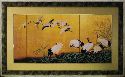 楽天市場】【スーパーSALE10％OFF】日本画 和風フレーム ツルの舞