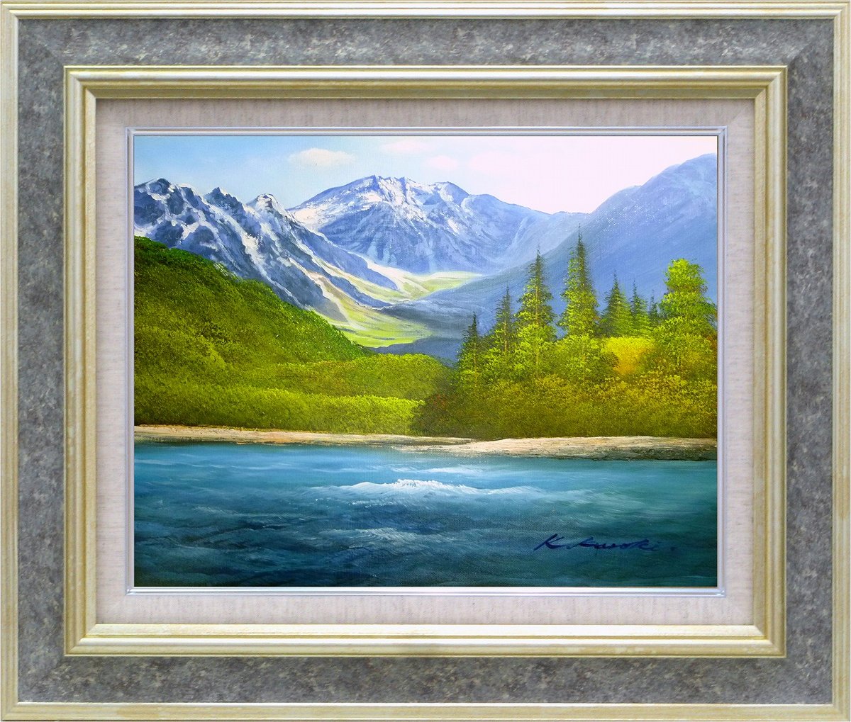 楽天市場】【スーパーSALE10％OFF】手描き油絵 黒木 啓 上高地 F10