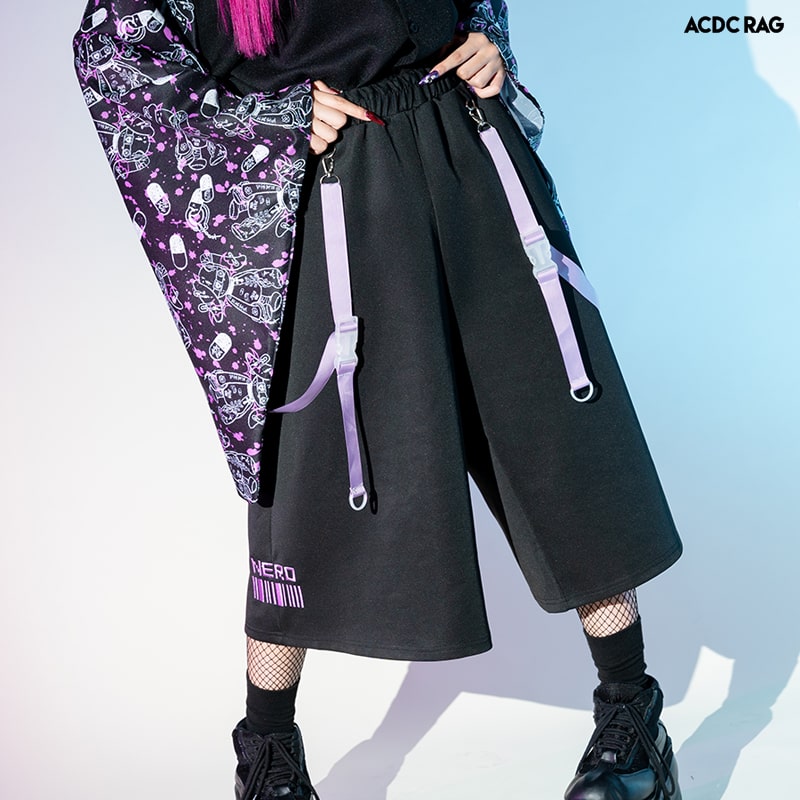 楽天市場】BLOODネロ ジャージ8分パンツ ワイドパンツ 8分丈 原宿系