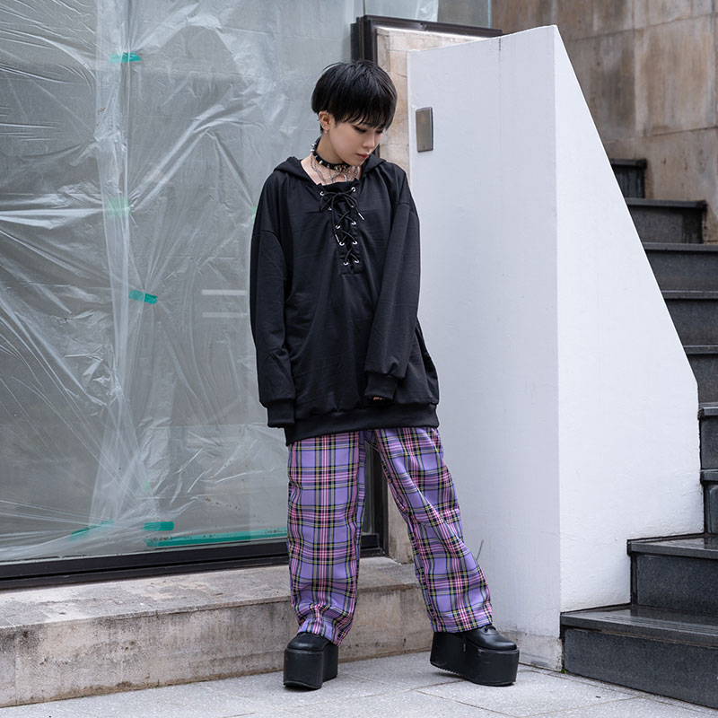 楽天市場】タータンチェックパジャマパンツ パンク ロック