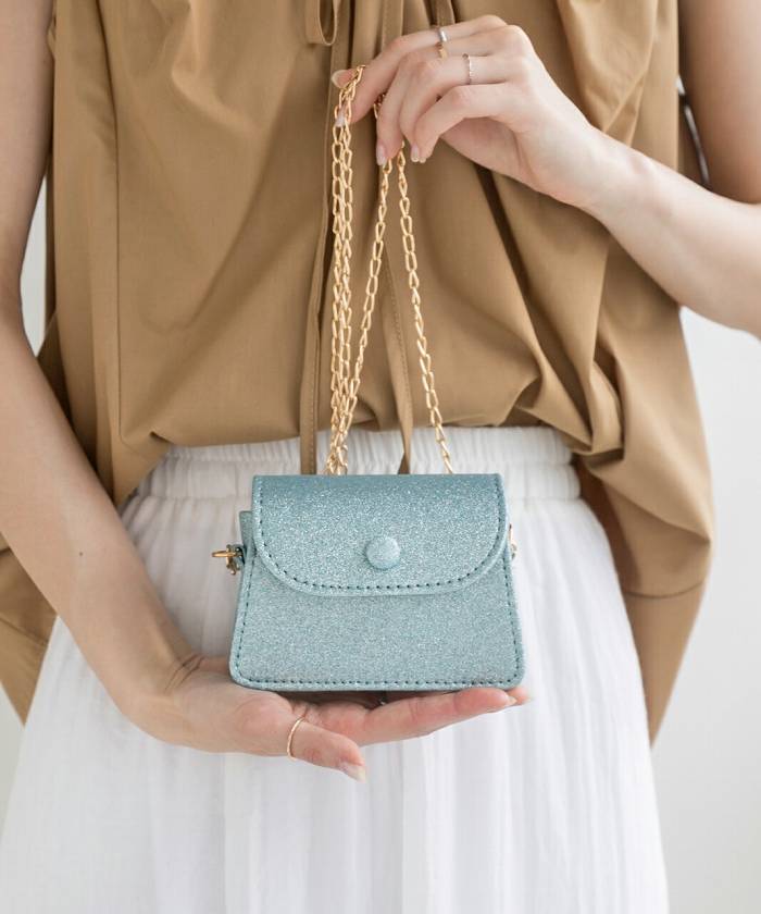 楽天市場】メタリック ラメ マルチ ミニ ショルダー バッグ キラキラ