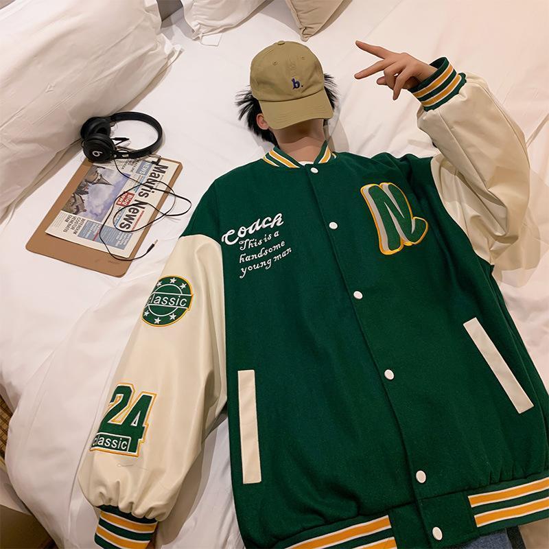 楽天市場】スタジャン メンズ スタジアム PU革袖 ワッペン パッチ