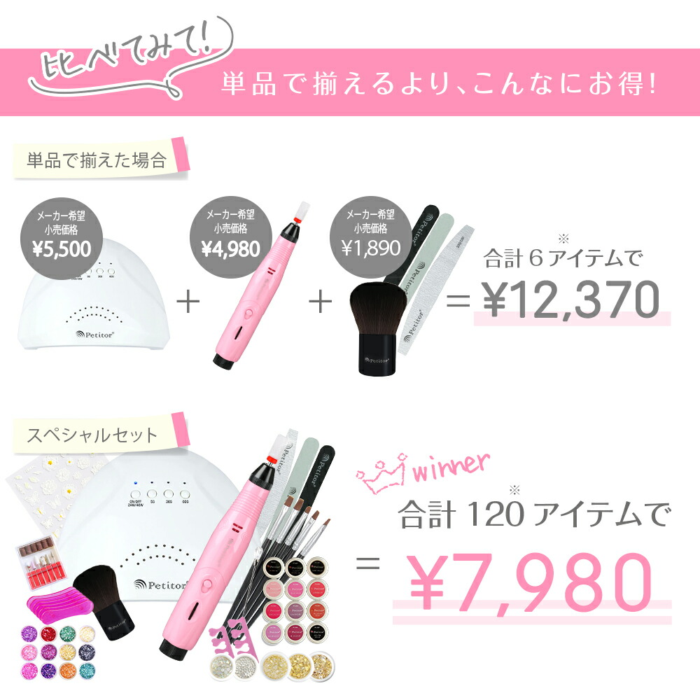 楽天市場】＼期間限定 7980→5980円【マシン付き120点キット】 ジェル