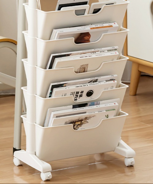 楽天市場】マガジンラック スリム キャスター 本棚 棚 移動 小物収納