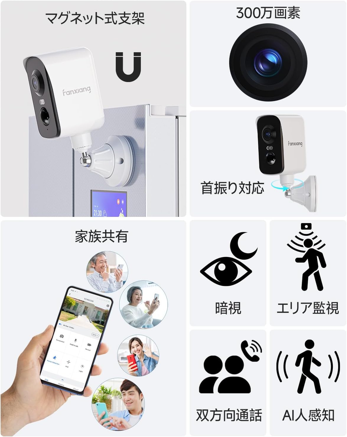 楽天市場】防犯カメラ PIR人体検知 監視カメラ バッテリー式 夜間