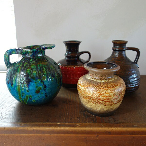 楽天市場】ヴィンテージ 陶器 花瓶 フラワーベース 水差し西ドイツ Fat