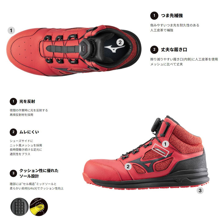 楽天市場】送料無料 ミズノ 作業靴 3E相当 メンズ ワーキングシューズ