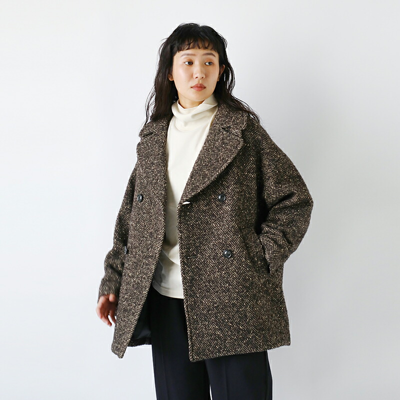 楽天市場】TICCA ティッカ ウール ミックス ツイード ピーコート tbda