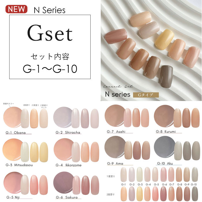 楽天市場】【10色セット】コネクトジェル Nシリーズ シアーカラー 4g