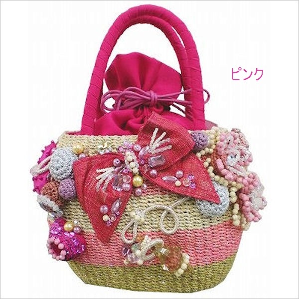 楽天市場】mahalmixage/マハルミクサージュ かごバッグ ボーダーリボン