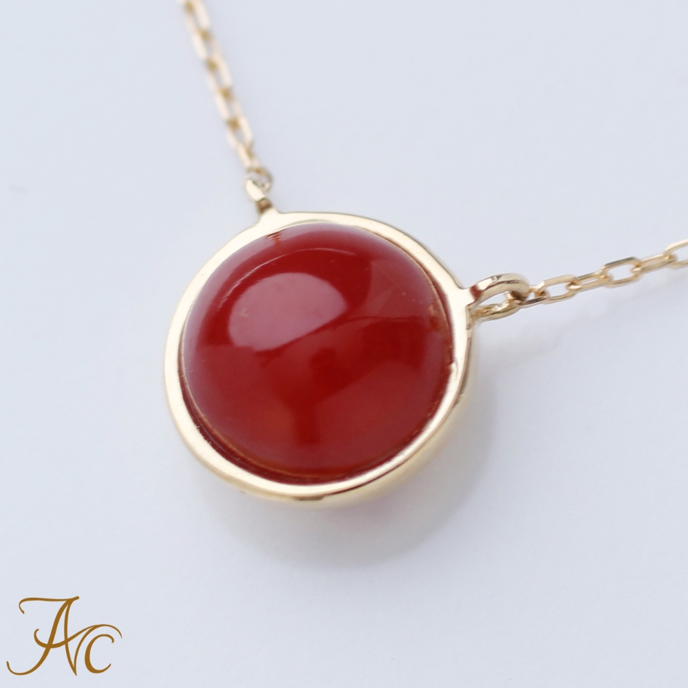 18k 18金 天然赤珊瑚4ct 涙滴型ペンダント 18k 18金 天然赤珊瑚4ct 涙