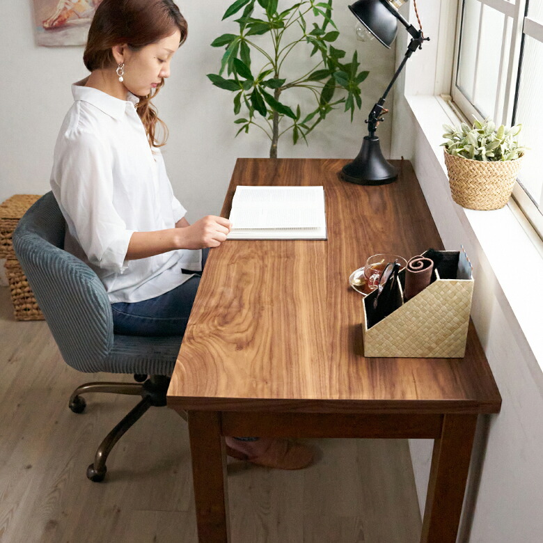 楽天市場】デスク 木製 W 120 × D 53 × H 72 スリム 引出し付き ウッド