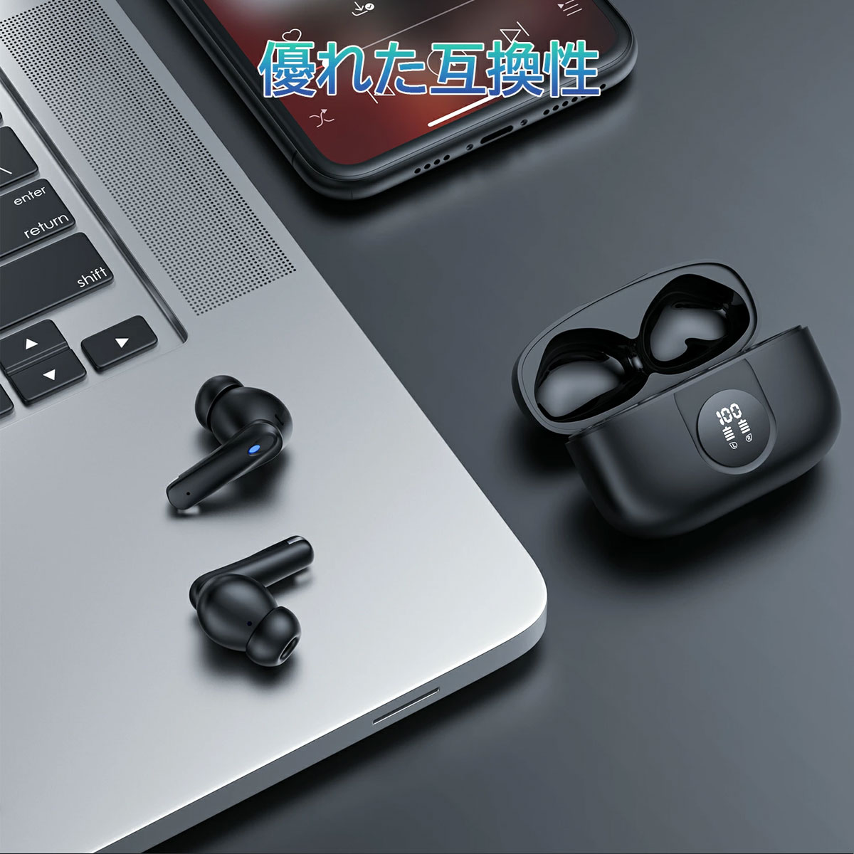楽天市場】ワイヤレスイヤホン airpods型 1位 airpods Bluetooth5.3