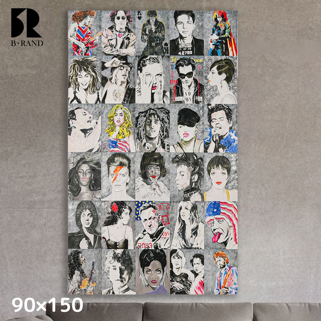 楽天市場】キャンバスアート 手描き 90x150cm 特大 大きい アート