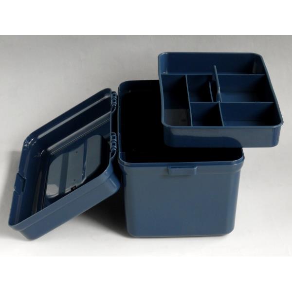 楽天市場】2段ストレージボックス ネイビー 28.7×20.4×高さ17.9cm