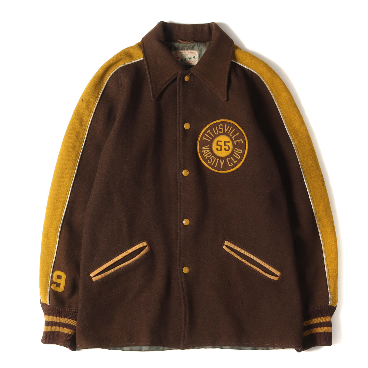 楽天市場】50s BUTWIN 襟付き ワッペン メルトンウール スタジャン