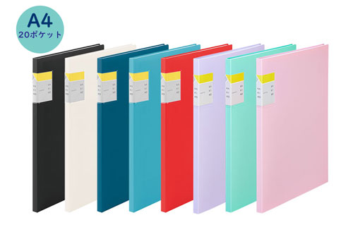 楽天市場】A4 縦 20ポケット(10枚) クリアーファイル カキコ 8632 固定