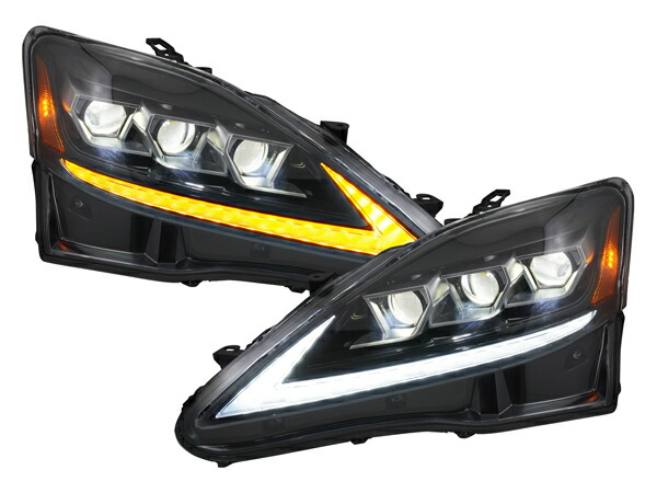 楽天市場】レクサス IS250 IS350 GSE20 30ルック LEDヘッドライト 3連