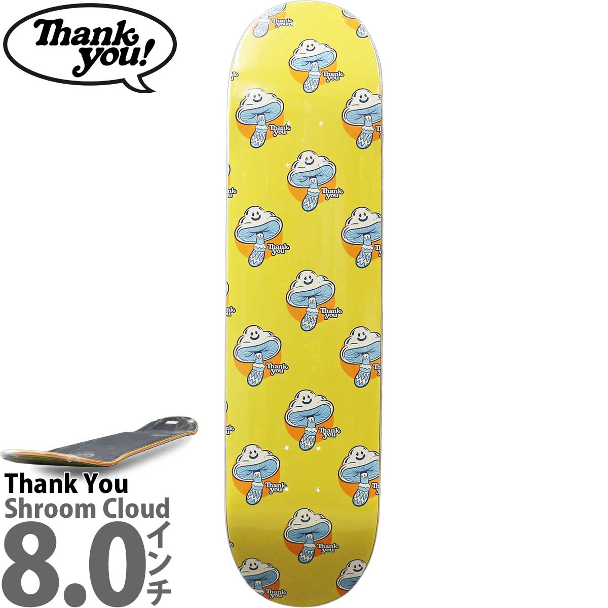 楽天市場】サンキュー 8.0インチ スケボー デッキ Thank You