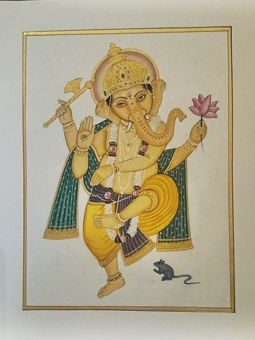 楽天市場】送料無料!!◇【高級シルク地 枠入り絵画 ガネーシャ】インド