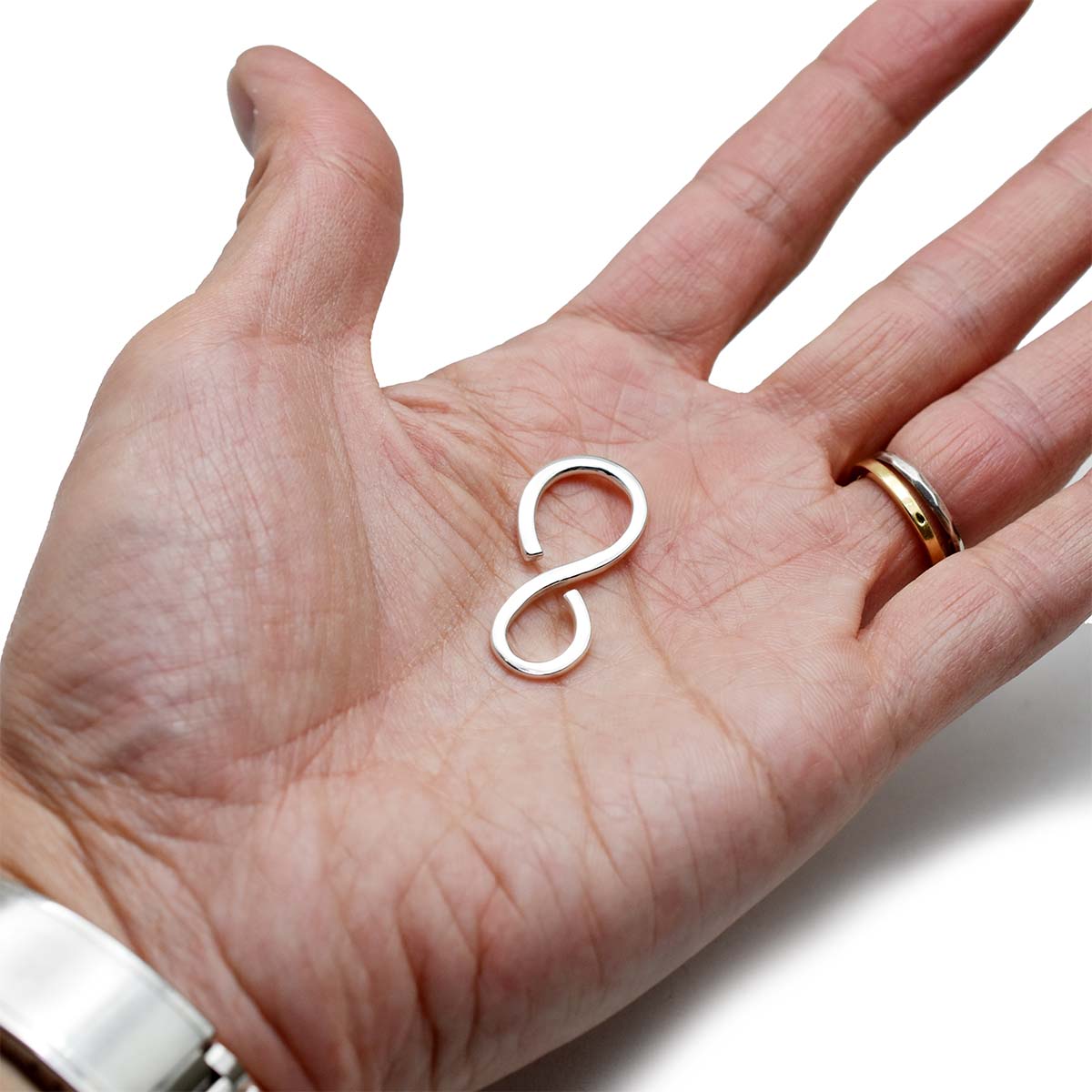 楽天市場】【33×15mm】 シルバー925 カスタムパーツ エイトフック 八の