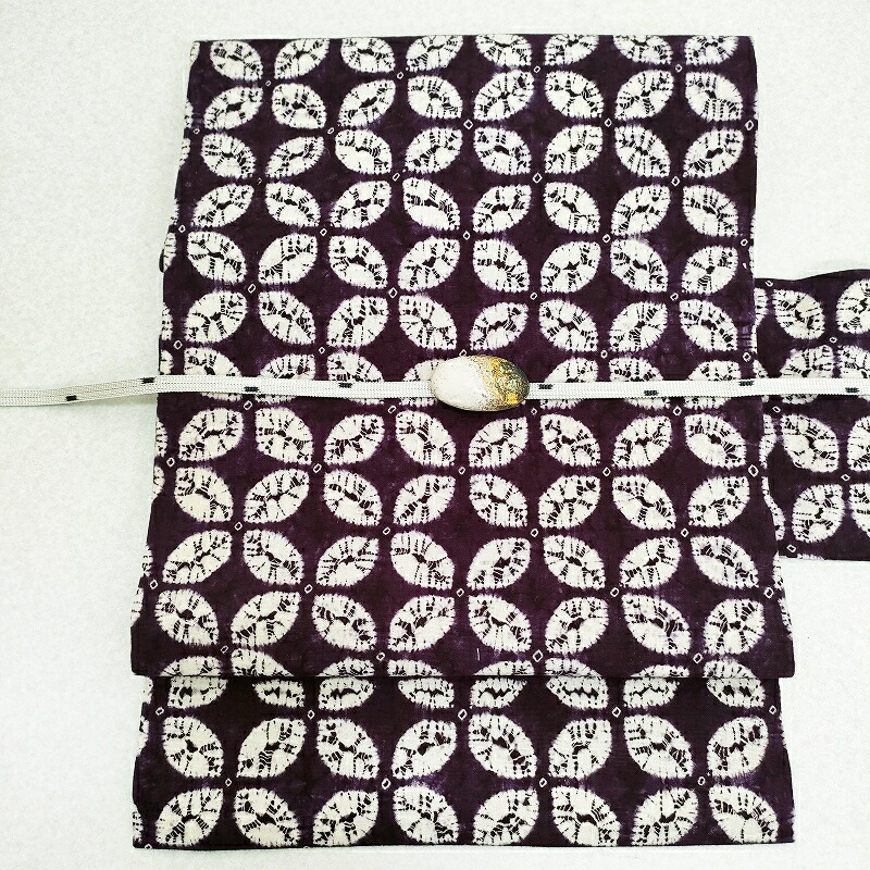 楽天市場】名古屋帯 草紫堂 南部紫根染め 手絞り染 花七宝紋 九寸