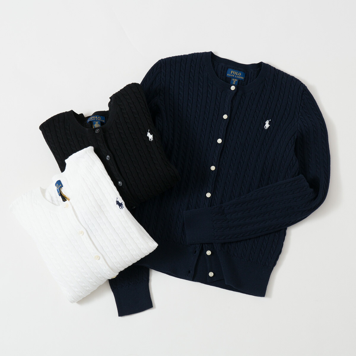 楽天市場】ポロ ラルフローレン ミニ ケーブル コットン カーディガン