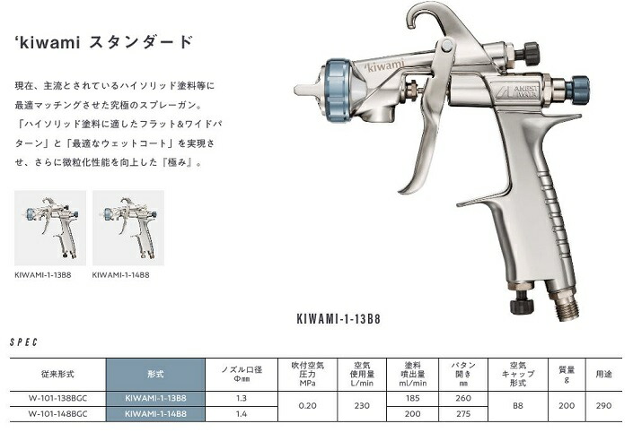 楽天市場】□【KIWAMI-1-13B8】【極み】重力式・上カップANEST iwata