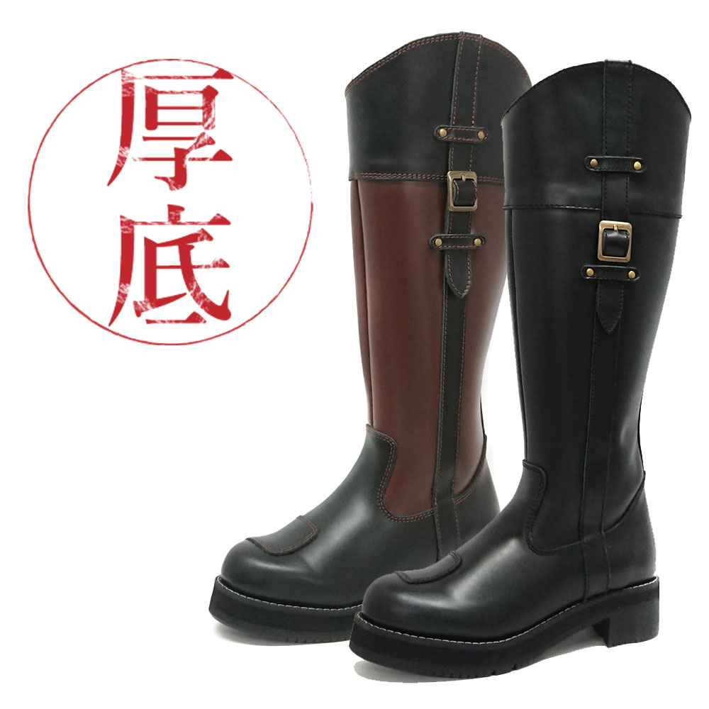 楽天市場】ピーコック厚底 ロングブーツ 本革バイクブーツ◇平日11:30