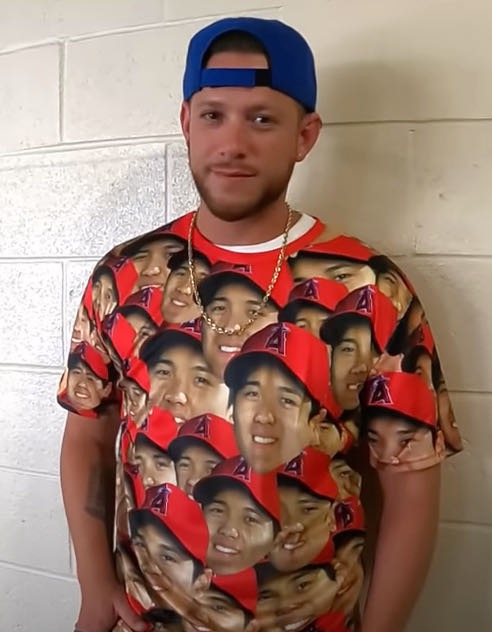 楽天市場】[新品]大谷翔平顔だらけTシャツ XL 大谷翔平MVP 非売品 限定