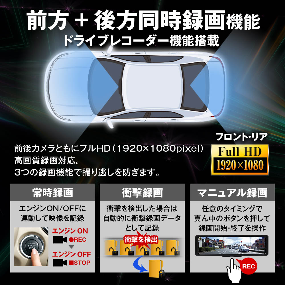 楽天市場】マックスウィン デジタルインナーミラー MDR-G1011B 車内